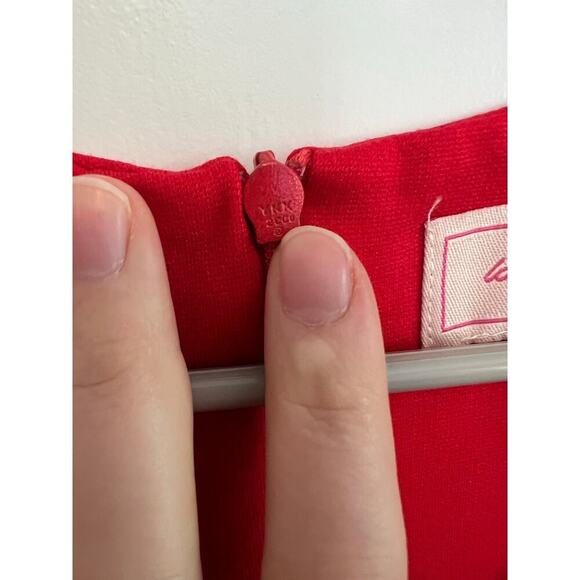 Love...Ady Nordstrom Women's XS Dress Red Scalloped V-Neck Fit & Flare Mini - Picture 8 of 11